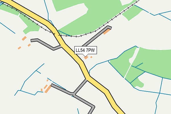 LL54 7PW map - OS OpenMap – Local (Ordnance Survey)