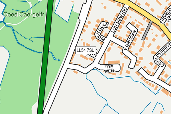 LL54 7SU map - OS OpenMap – Local (Ordnance Survey)