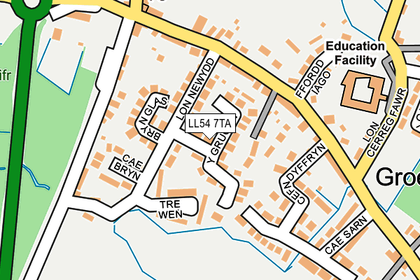 LL54 7TA map - OS OpenMap – Local (Ordnance Survey)