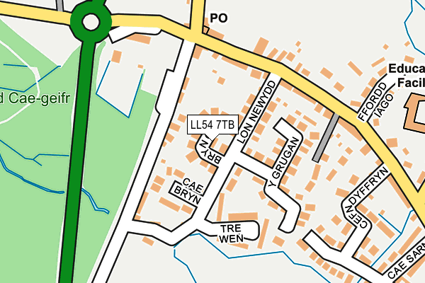 LL54 7TB map - OS OpenMap – Local (Ordnance Survey)