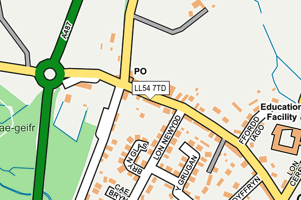 LL54 7TD map - OS OpenMap – Local (Ordnance Survey)