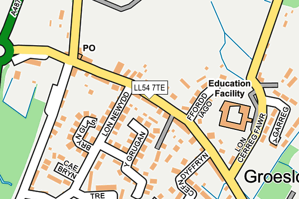 LL54 7TE map - OS OpenMap – Local (Ordnance Survey)