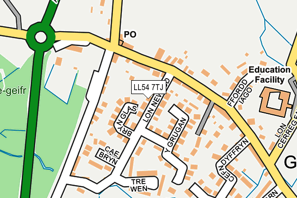 LL54 7TJ map - OS OpenMap – Local (Ordnance Survey)