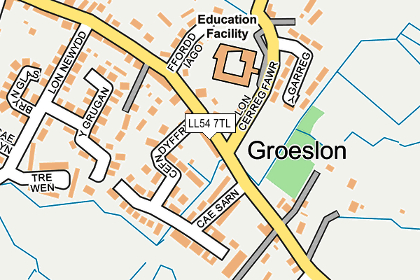 LL54 7TL map - OS OpenMap – Local (Ordnance Survey)