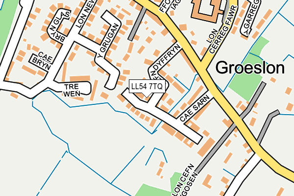 LL54 7TQ map - OS OpenMap – Local (Ordnance Survey)