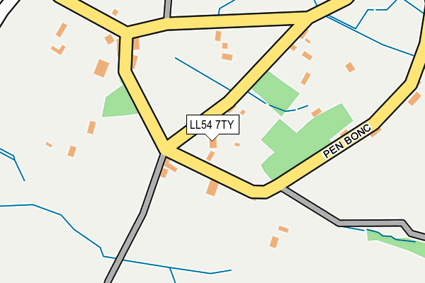 LL54 7TY map - OS OpenMap – Local (Ordnance Survey)