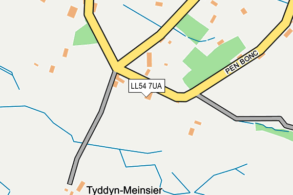 LL54 7UA map - OS OpenMap – Local (Ordnance Survey)
