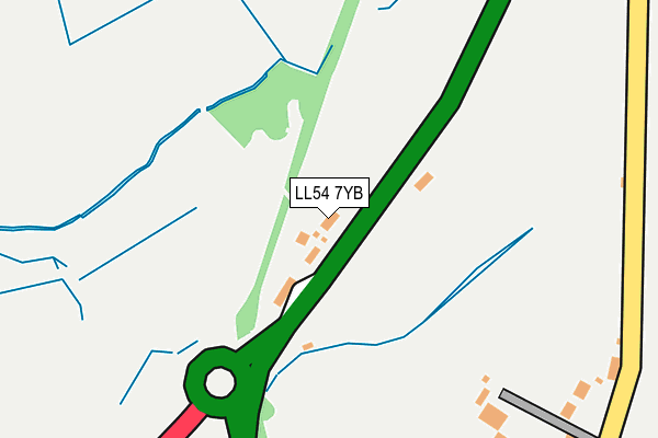 LL54 7YB map - OS OpenMap – Local (Ordnance Survey)