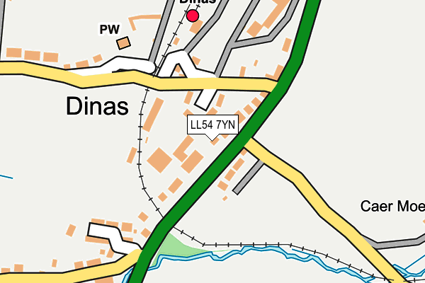 LL54 7YN map - OS OpenMap – Local (Ordnance Survey)