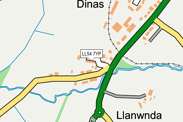 LL54 7YP map - OS OpenMap – Local (Ordnance Survey)