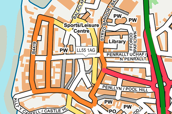 LL55 1AG map - OS OpenMap – Local (Ordnance Survey)