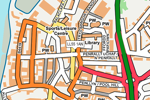 LL55 1AN map - OS OpenMap – Local (Ordnance Survey)