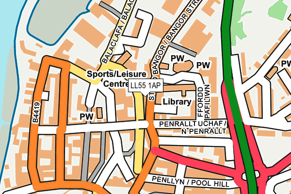 LL55 1AP map - OS OpenMap – Local (Ordnance Survey)