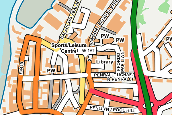 LL55 1AT map - OS OpenMap – Local (Ordnance Survey)