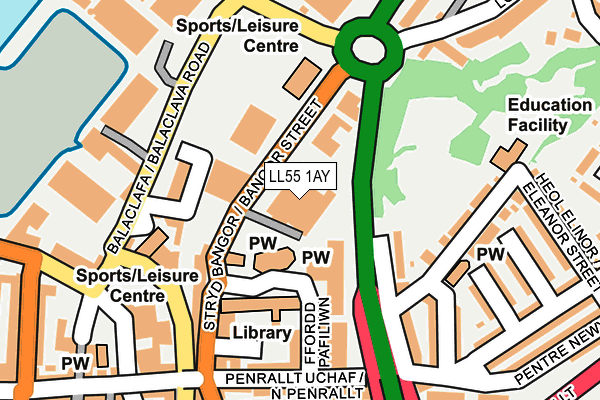 LL55 1AY map - OS OpenMap – Local (Ordnance Survey)