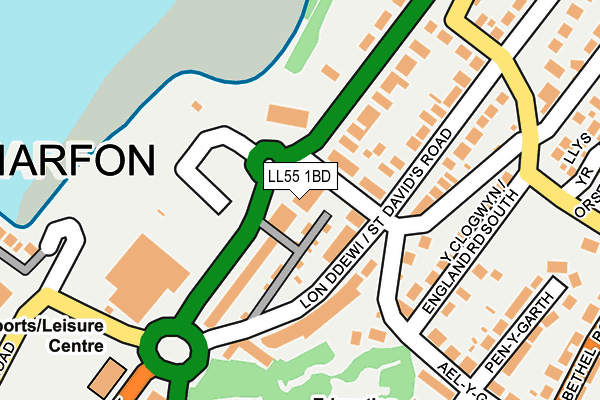 LL55 1BD map - OS OpenMap – Local (Ordnance Survey)