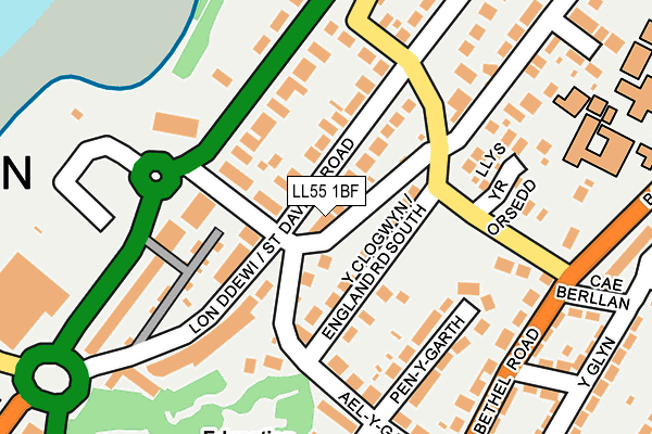LL55 1BF map - OS OpenMap – Local (Ordnance Survey)