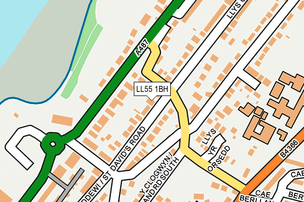 LL55 1BH map - OS OpenMap – Local (Ordnance Survey)