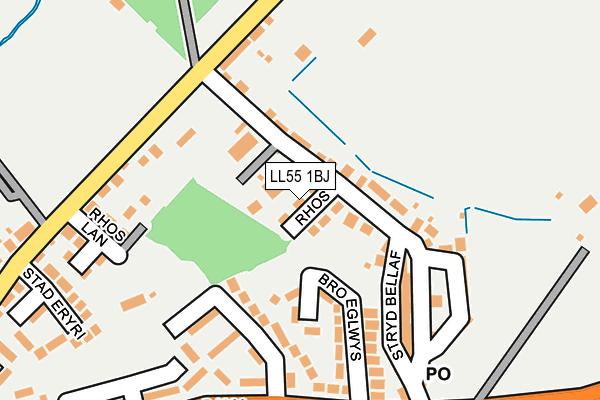 LL55 1BJ map - OS OpenMap – Local (Ordnance Survey)