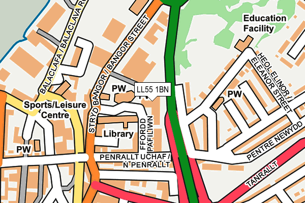 LL55 1BN map - OS OpenMap – Local (Ordnance Survey)