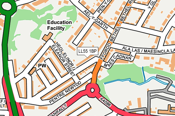 LL55 1BP map - OS OpenMap – Local (Ordnance Survey)