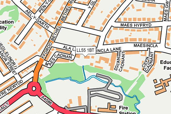 LL55 1BT map - OS OpenMap – Local (Ordnance Survey)