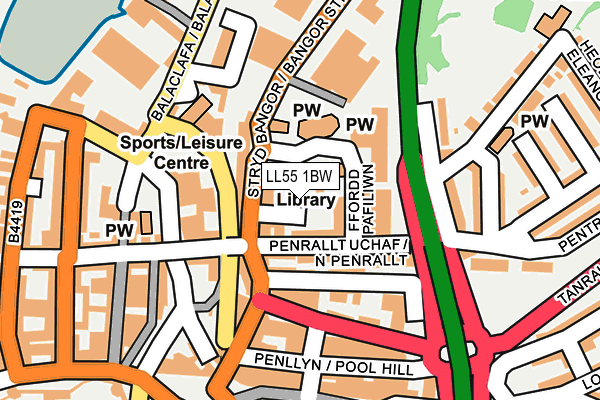 LL55 1BW map - OS OpenMap – Local (Ordnance Survey)