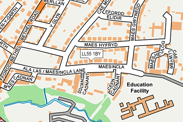 LL55 1BY map - OS OpenMap – Local (Ordnance Survey)