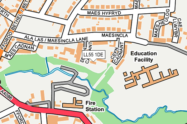 LL55 1DE map - OS OpenMap – Local (Ordnance Survey)