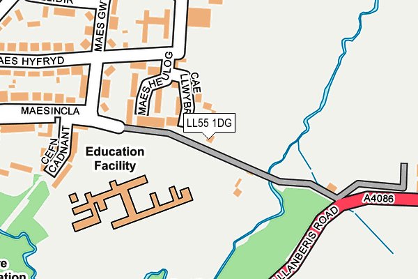 LL55 1DG map - OS OpenMap – Local (Ordnance Survey)