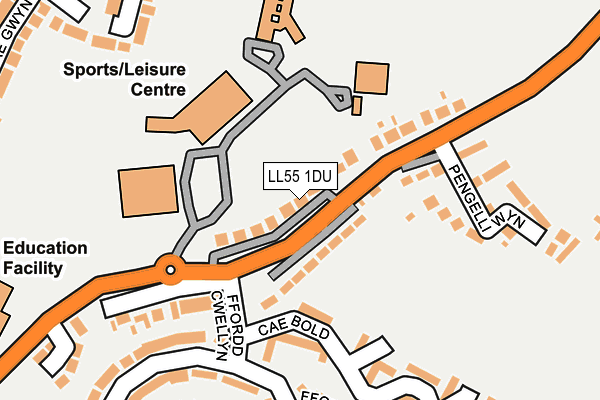 LL55 1DU map - OS OpenMap – Local (Ordnance Survey)