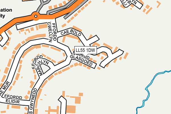 LL55 1DW map - OS OpenMap – Local (Ordnance Survey)
