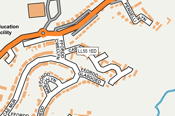 LL55 1ED map - OS OpenMap – Local (Ordnance Survey)