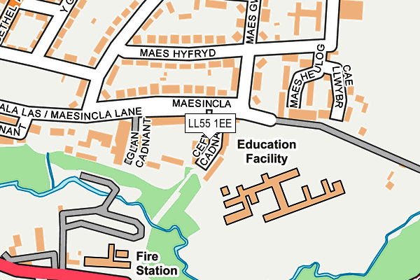 LL55 1EE map - OS OpenMap – Local (Ordnance Survey)