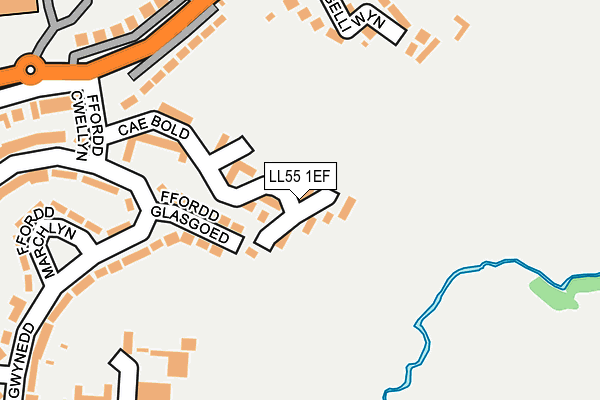 LL55 1EF map - OS OpenMap – Local (Ordnance Survey)