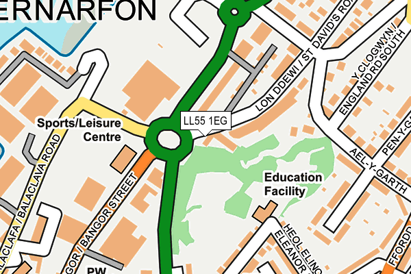 LL55 1EG map - OS OpenMap – Local (Ordnance Survey)