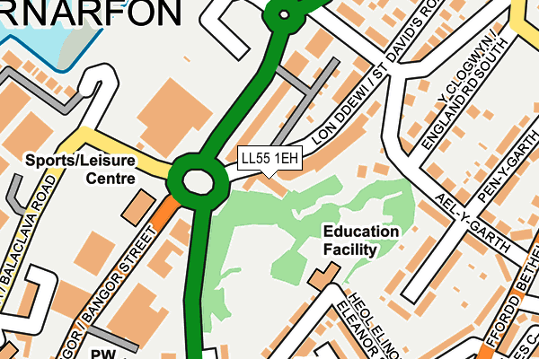 LL55 1EH map - OS OpenMap – Local (Ordnance Survey)