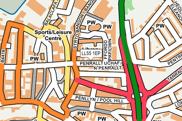 LL55 1EP map - OS OpenMap – Local (Ordnance Survey)