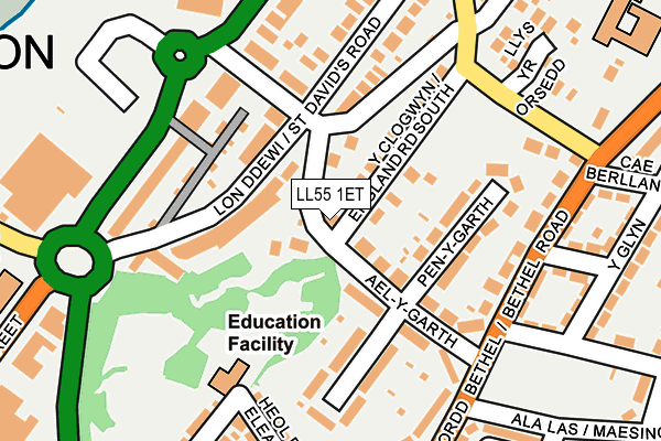 LL55 1ET map - OS OpenMap – Local (Ordnance Survey)