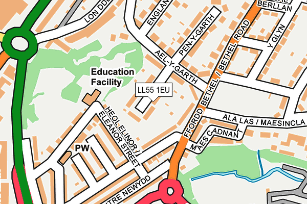 LL55 1EU map - OS OpenMap – Local (Ordnance Survey)
