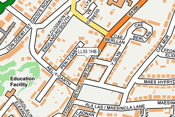 LL55 1HB map - OS OpenMap – Local (Ordnance Survey)