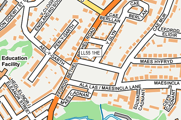 LL55 1HE map - OS OpenMap – Local (Ordnance Survey)