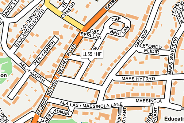 LL55 1HF map - OS OpenMap – Local (Ordnance Survey)