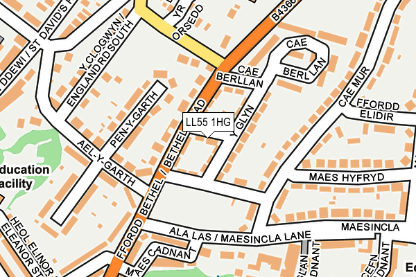 LL55 1HG map - OS OpenMap – Local (Ordnance Survey)