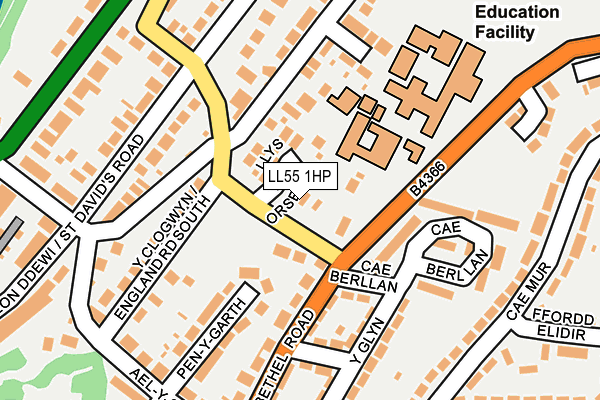 LL55 1HP map - OS OpenMap – Local (Ordnance Survey)