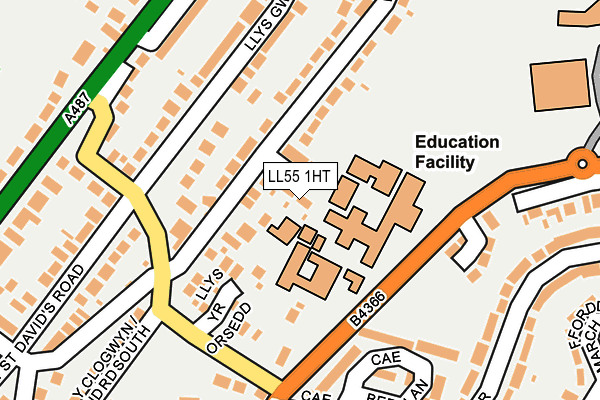 LL55 1HT map - OS OpenMap – Local (Ordnance Survey)