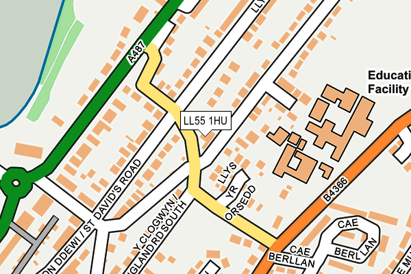 LL55 1HU map - OS OpenMap – Local (Ordnance Survey)