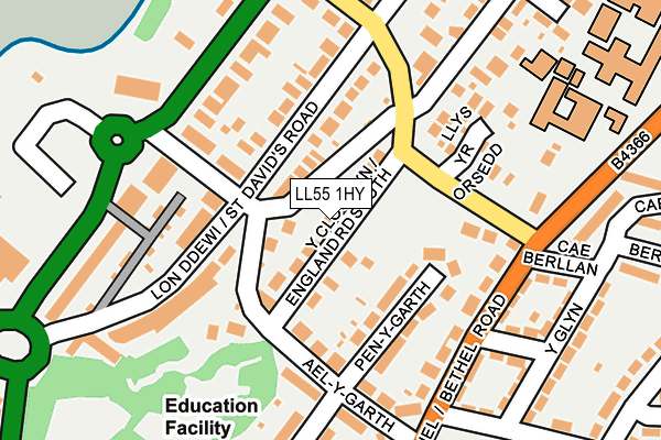 LL55 1HY map - OS OpenMap – Local (Ordnance Survey)