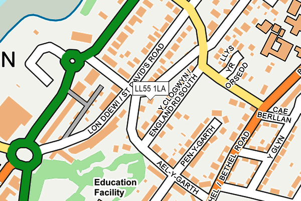 LL55 1LA map - OS OpenMap – Local (Ordnance Survey)