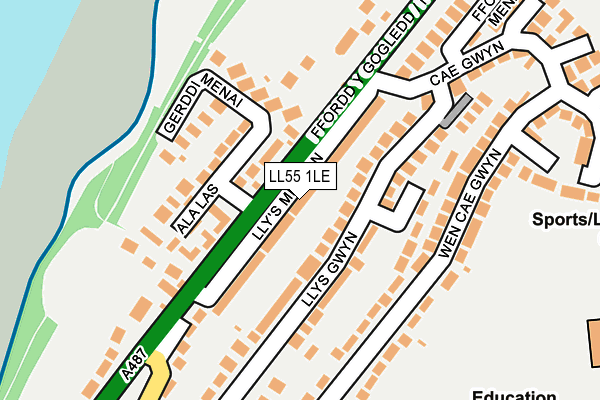 LL55 1LE map - OS OpenMap – Local (Ordnance Survey)